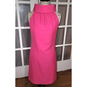 STS Sail To Sable Bubblegum Pink Cowl Neck Button Back Dress Barbie Style XS
